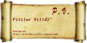Pittler Villő névjegykártya